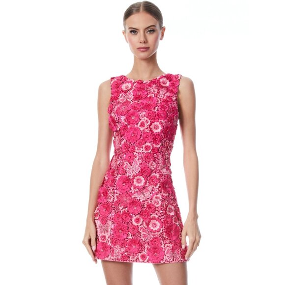 NWOT Alice + Olivia Lindsey Embellished Mini Dress Size 8 - Picture 2 of 15